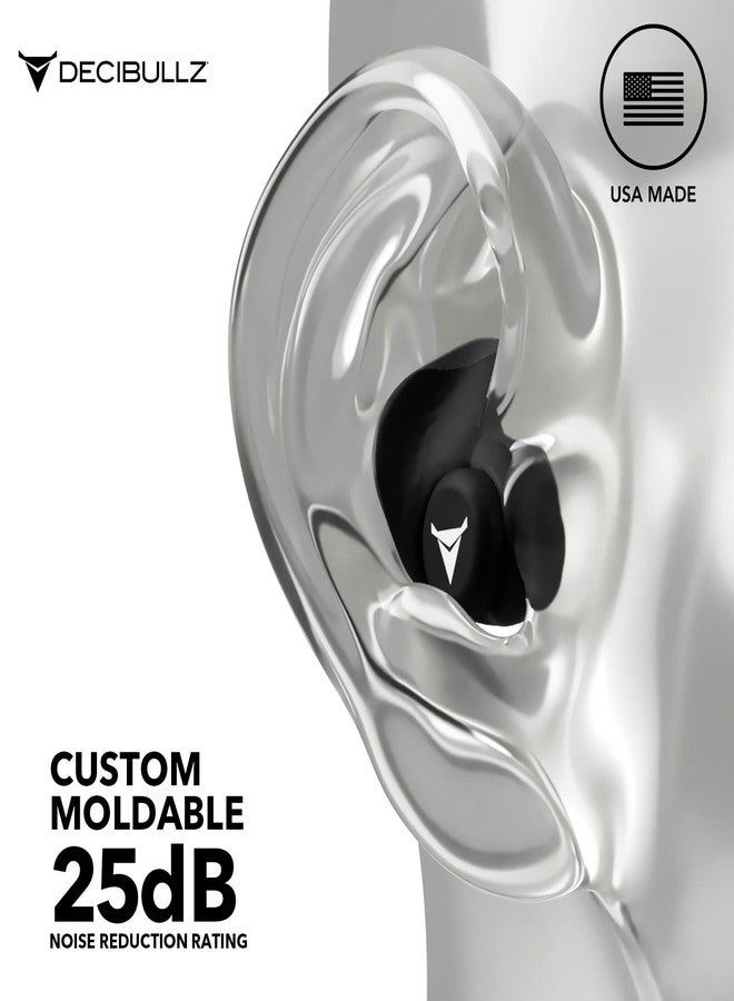 Decibullz 25-Decibel Noise-Reduction Earplugs for Hearing Protection, Custom-Molded Reusable Earplugs for Noise Sensitivity & Flights, Black - Image 2